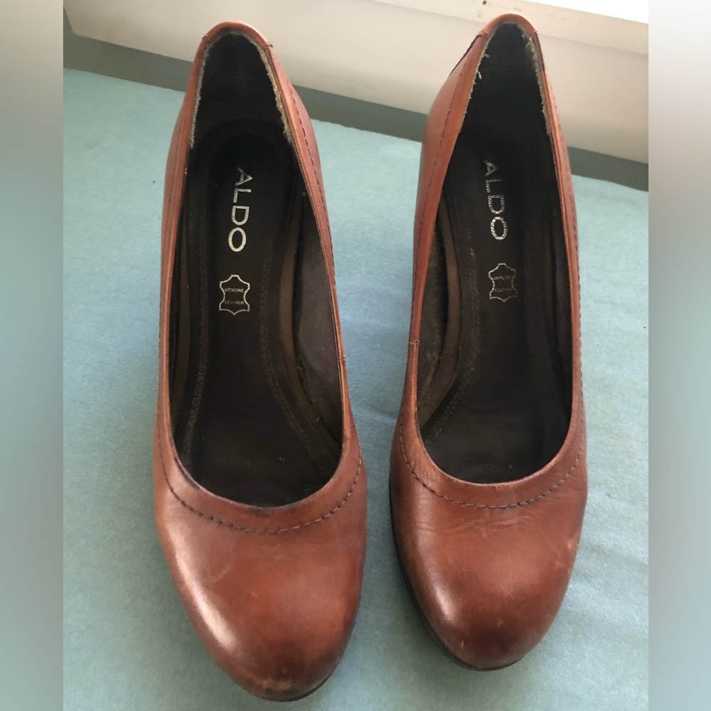 Aldo platform stacked heel pumps